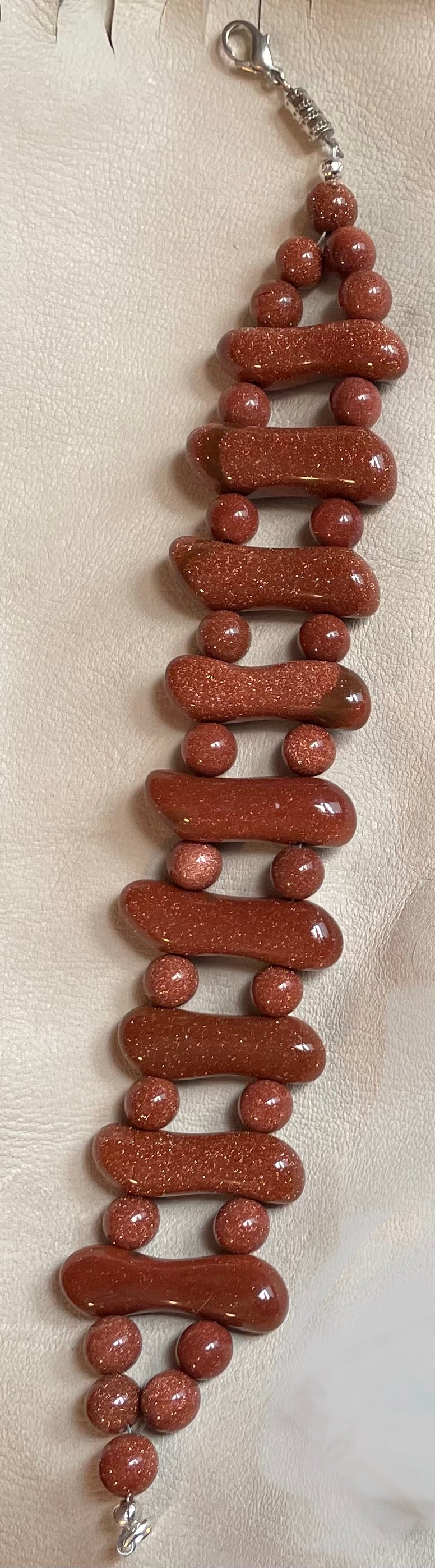 Goldstone cuff bracelet