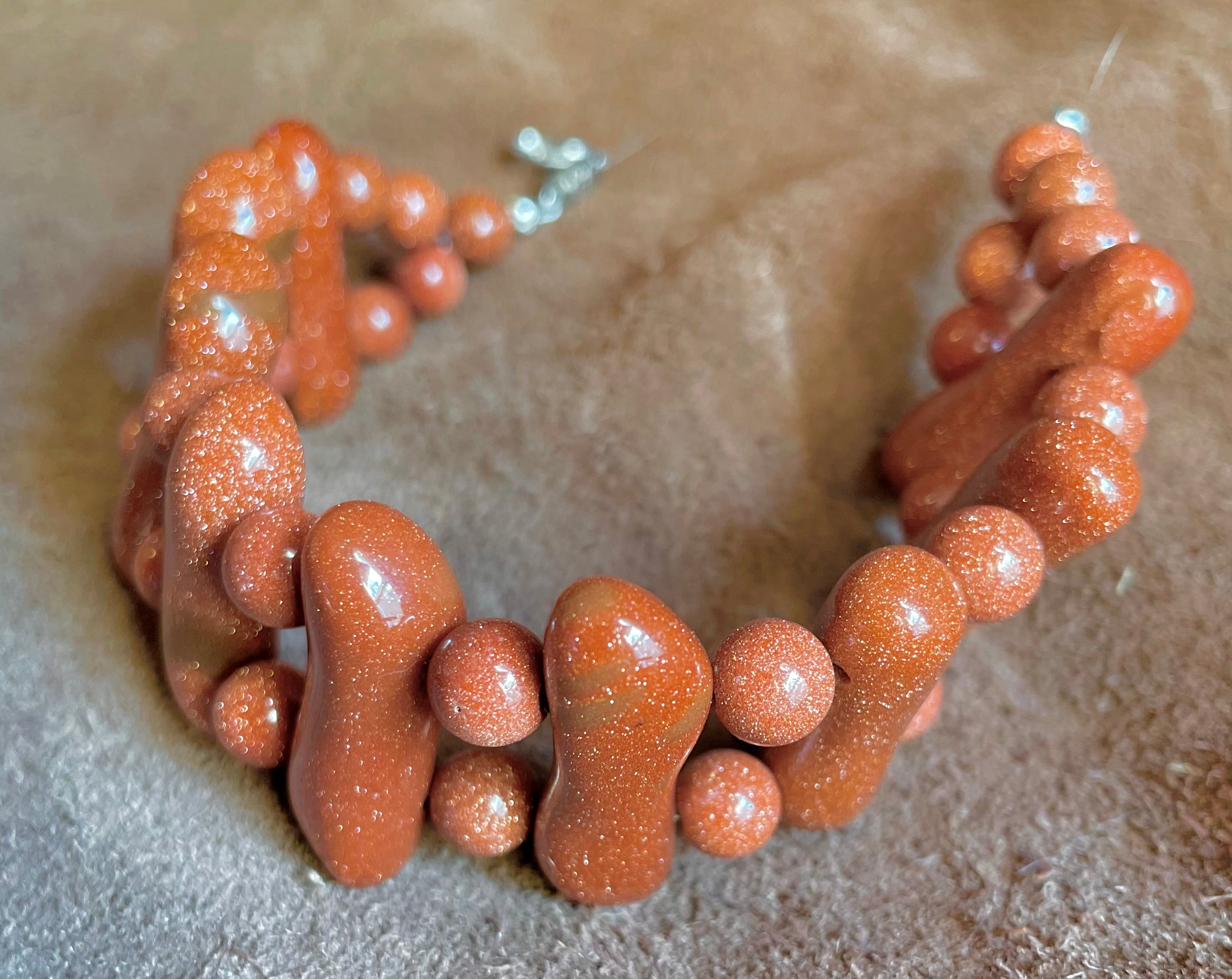 Goldstone cuff bracelet