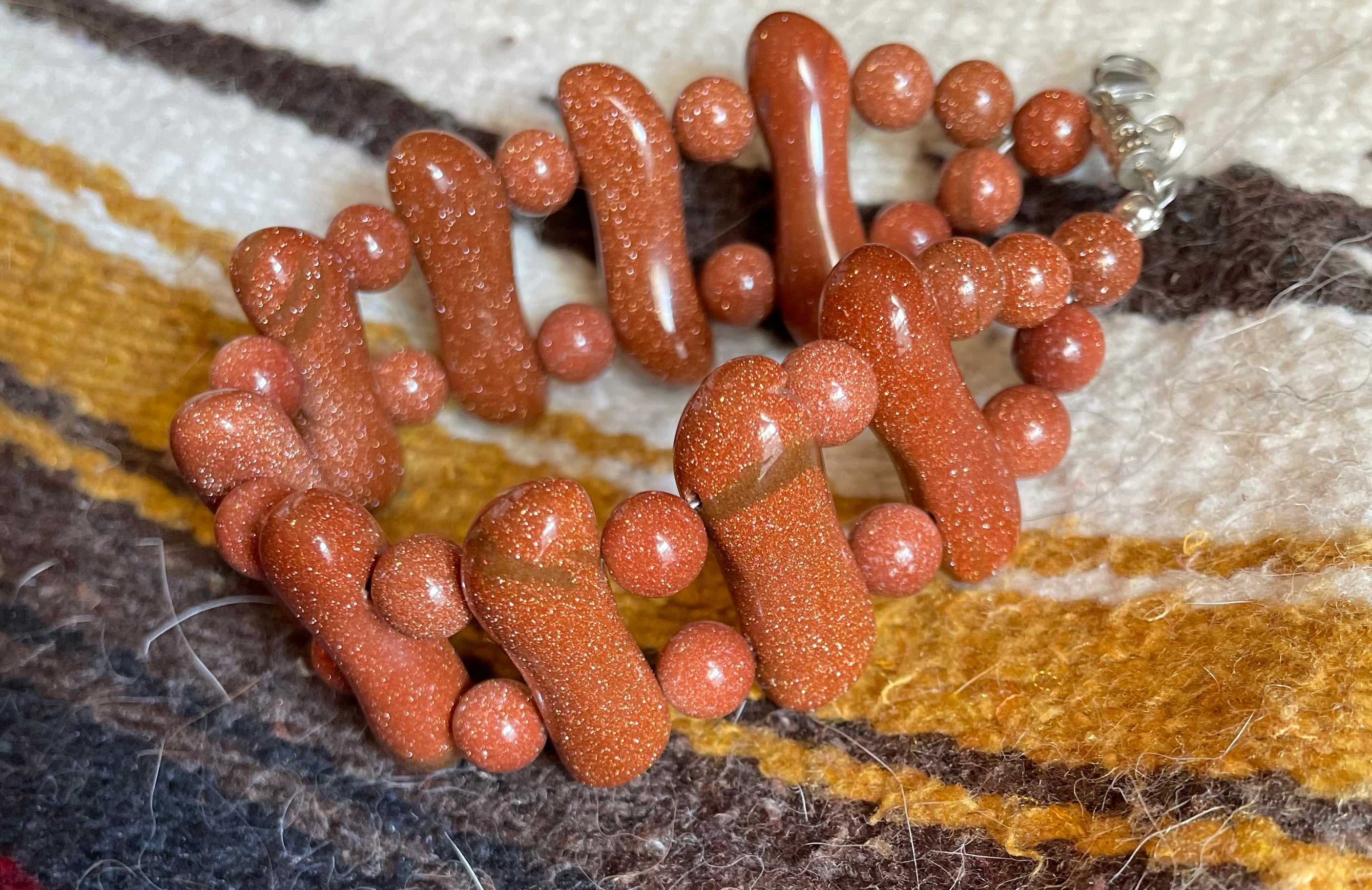 Goldstone cuff bracelet