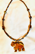 Bear pendant tiger’s eye necklace